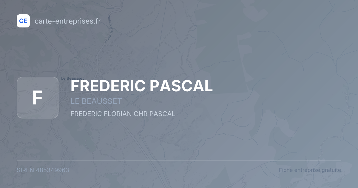 FREDERIC PASCAL — 485349963 — fiche entreprise