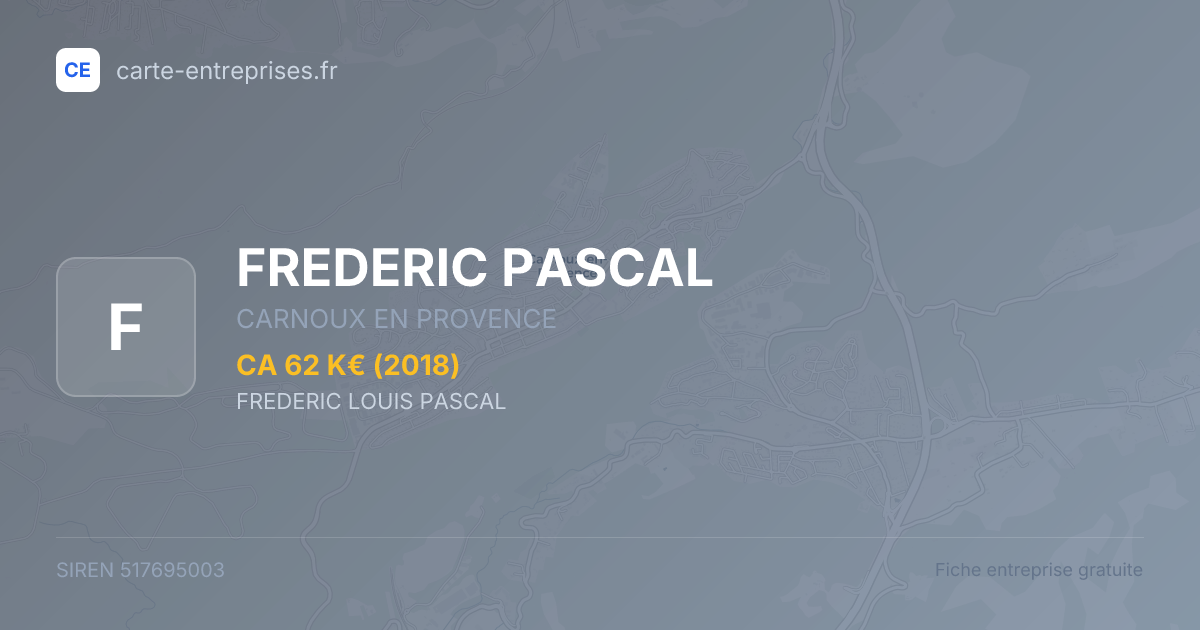 FREDERIC PASCAL — 517695003 — fiche entreprise