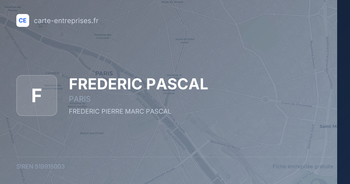 FREDERIC PASCAL — 519915003 — fiche entreprise