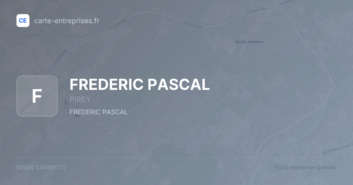 FREDERIC PASCAL — 534661772 — fiche entreprise