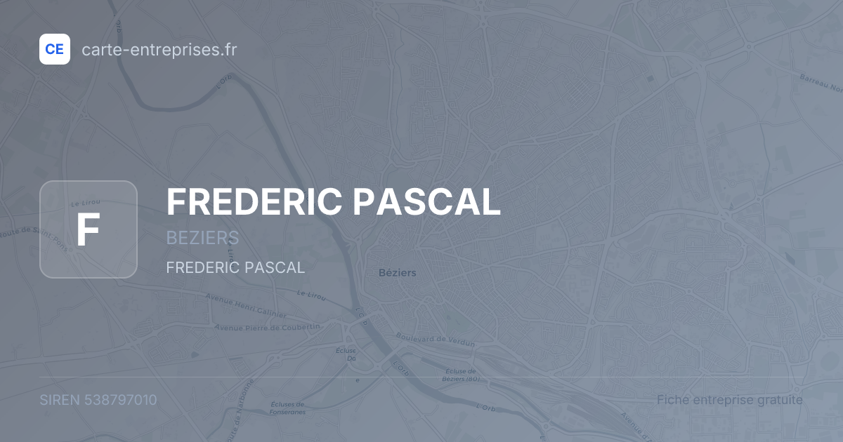 FREDERIC PASCAL — 538797010 — fiche entreprise