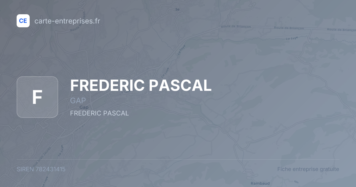 FREDERIC PASCAL — 782431415 — fiche entreprise