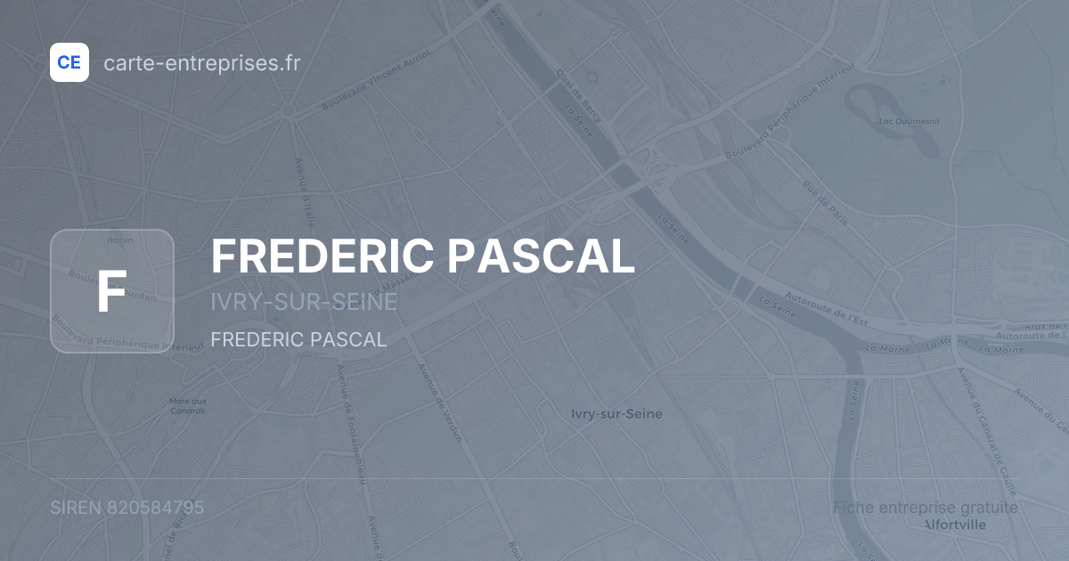 FREDERIC PASCAL — 820584795 — fiche entreprise