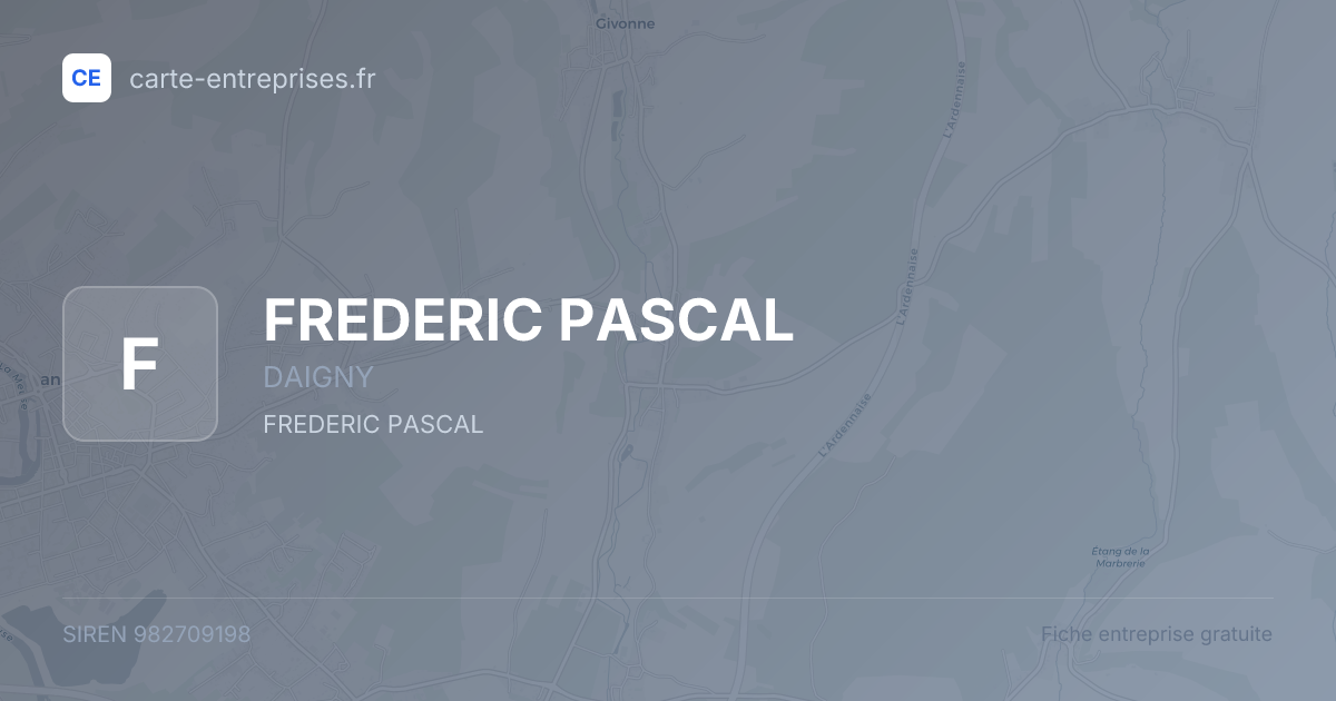 FREDERIC PASCAL — 982709198 — fiche entreprise