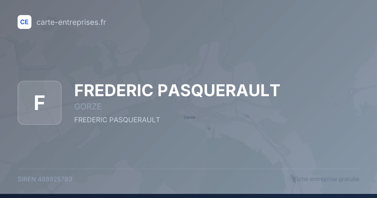 FREDERIC PASQUERAULT — 488925793 — fiche entreprise