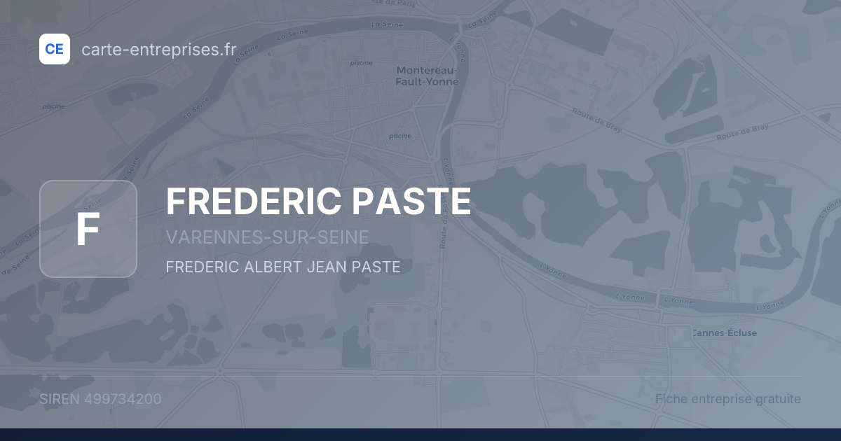 FREDERIC PASTE — 499734200 — fiche entreprise