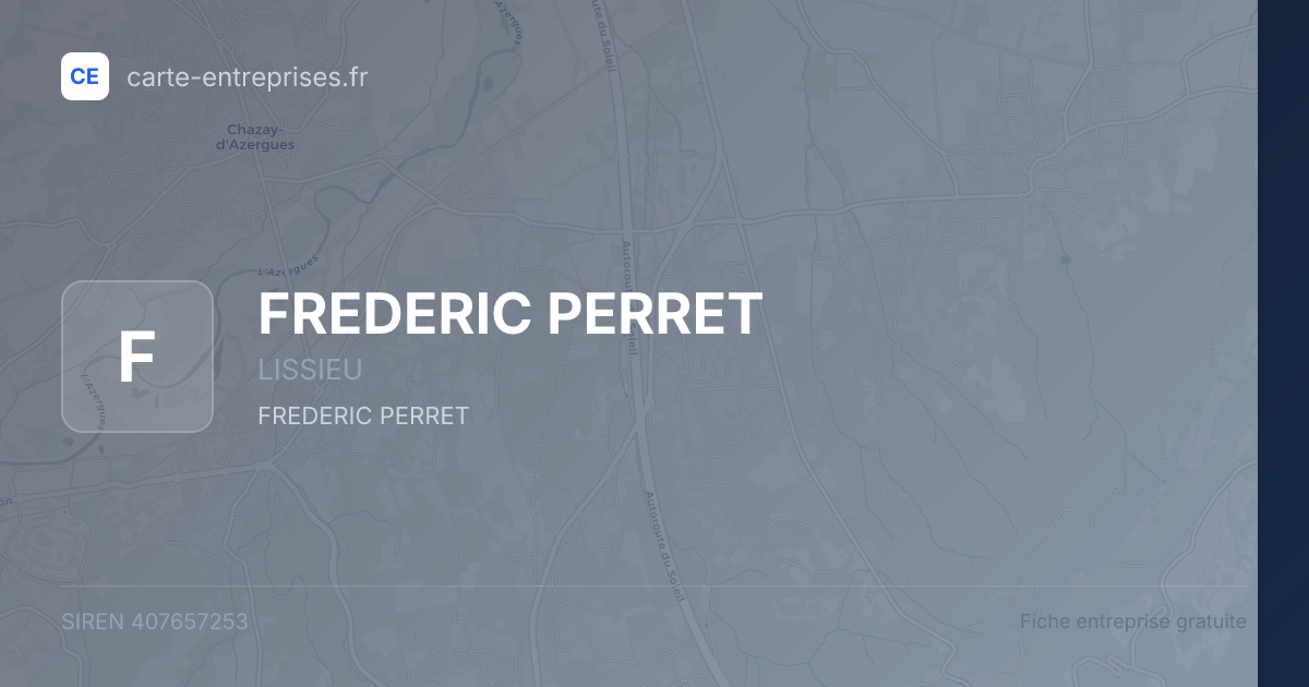 FREDERIC PERRET — 407657253 — fiche entreprise
