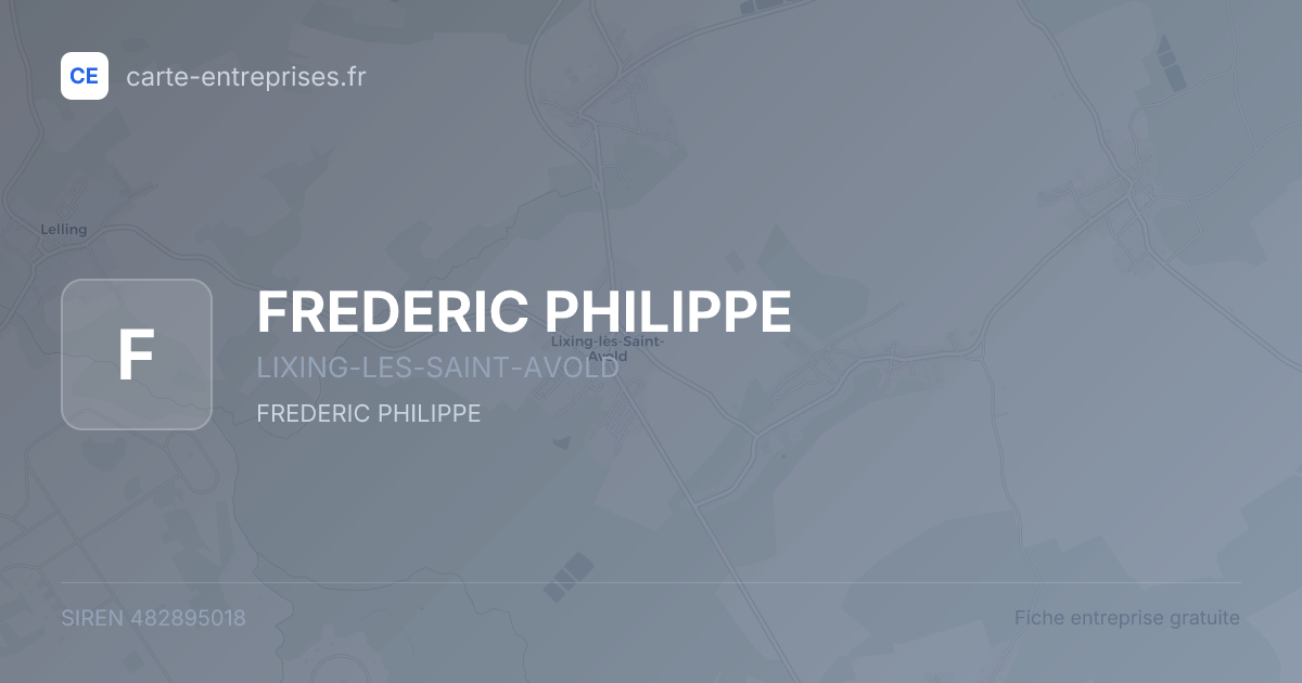 FREDERIC PHILIPPE — 482895018 — fiche entreprise