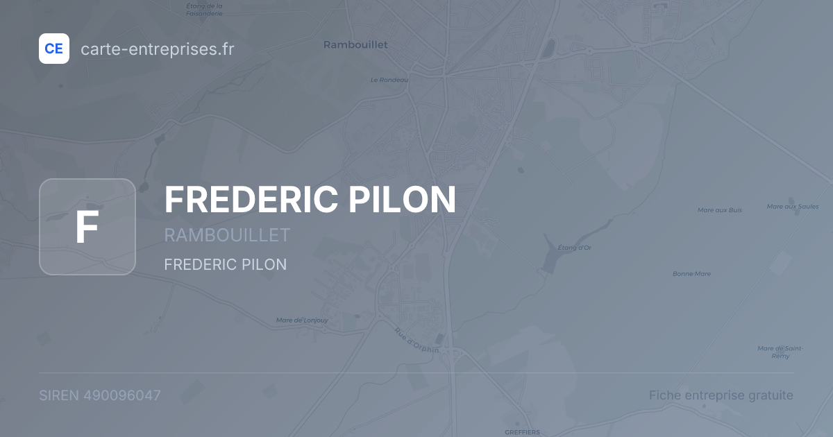 FREDERIC PILON — 490096047 — fiche entreprise