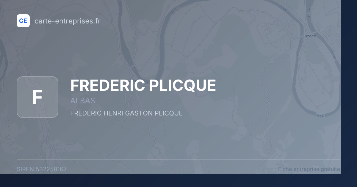 FREDERIC PLICQUE — 532258167 — fiche entreprise