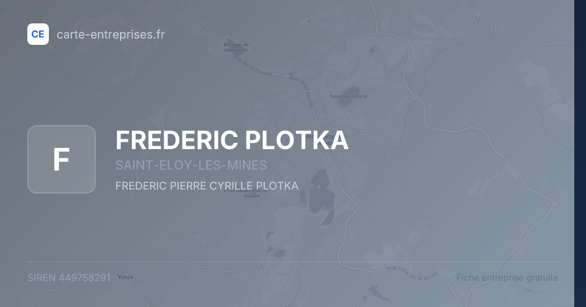 FREDERIC PLOTKA — 449758291 — fiche entreprise