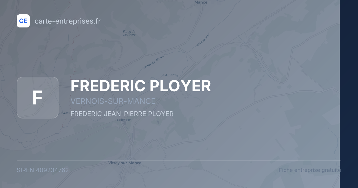 FREDERIC PLOYER — 409234762 — fiche entreprise