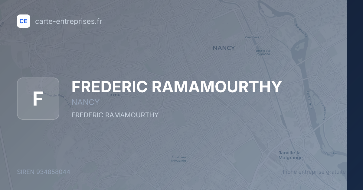 FREDERIC RAMAMOURTHY — 934858044 — fiche entreprise