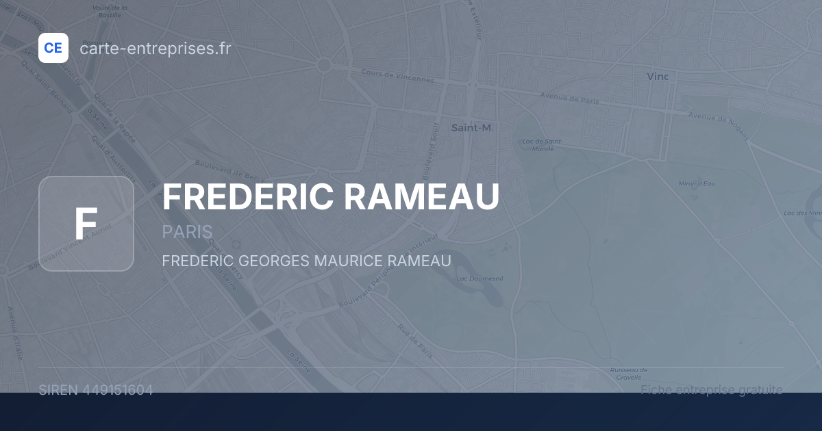 FREDERIC RAMEAU — 449151604 — fiche entreprise