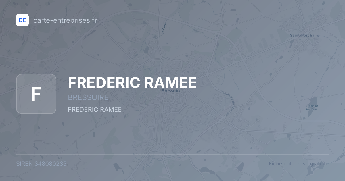 FREDERIC RAMEE — 348080235 — fiche entreprise