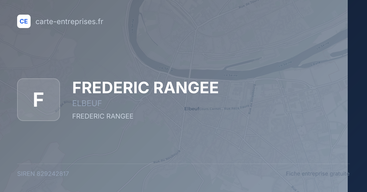 FREDERIC RANGEE — 829242817 — fiche entreprise
