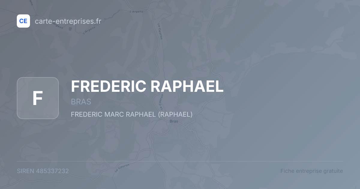 FREDERIC RAPHAEL — 485337232 — fiche entreprise