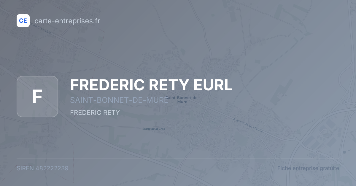FREDERIC RETY EURL — 482222239 — fiche entreprise