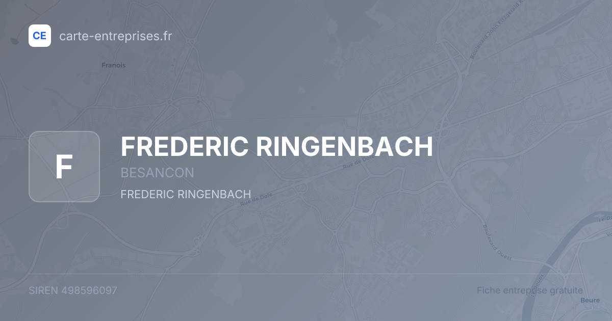 FREDERIC RINGENBACH — 498596097 — fiche entreprise