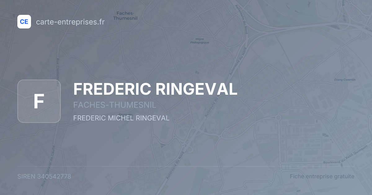 FREDERIC RINGEVAL — 340542778 — fiche entreprise