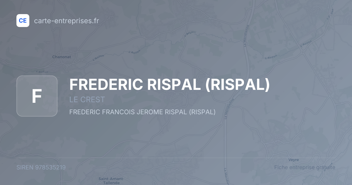 FREDERIC RISPAL (RISPAL) — 978535219 — fiche entreprise