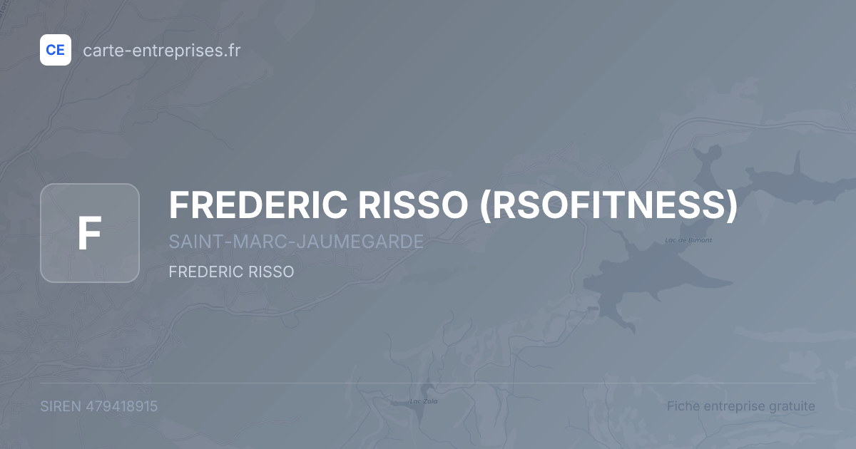 FREDERIC RISSO (RSOFITNESS) — 479418915 — fiche entreprise