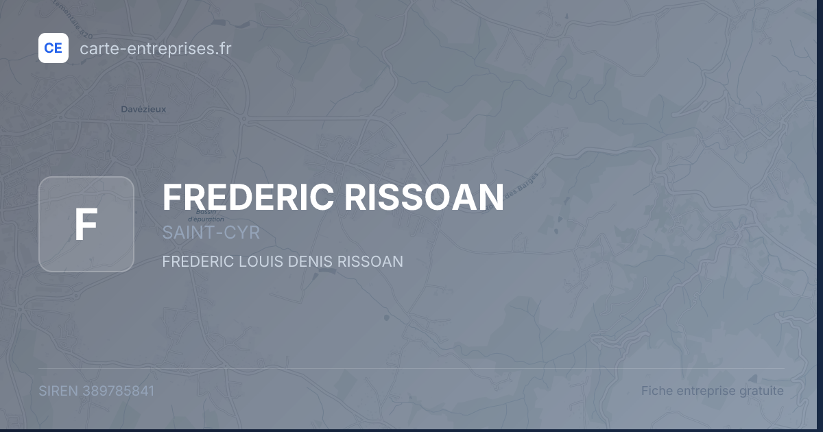 FREDERIC RISSOAN — 389785841 — fiche entreprise