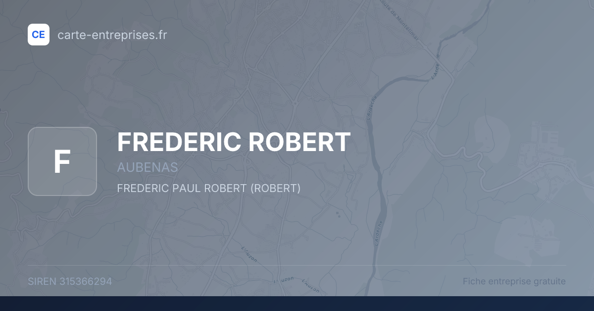 FREDERIC ROBERT — 315366294 — fiche entreprise