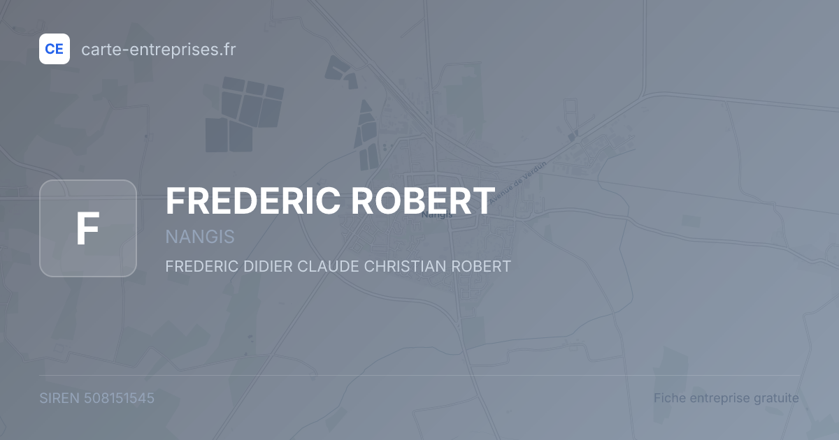 FREDERIC ROBERT — 508151545 — fiche entreprise