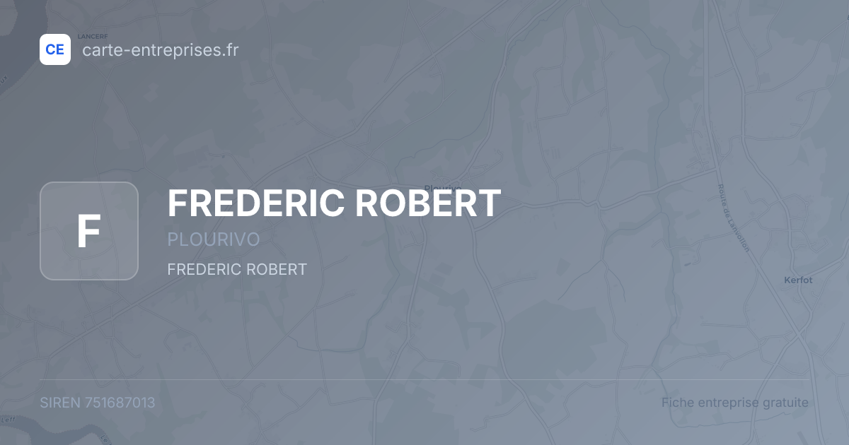 FREDERIC ROBERT — 751687013 — fiche entreprise