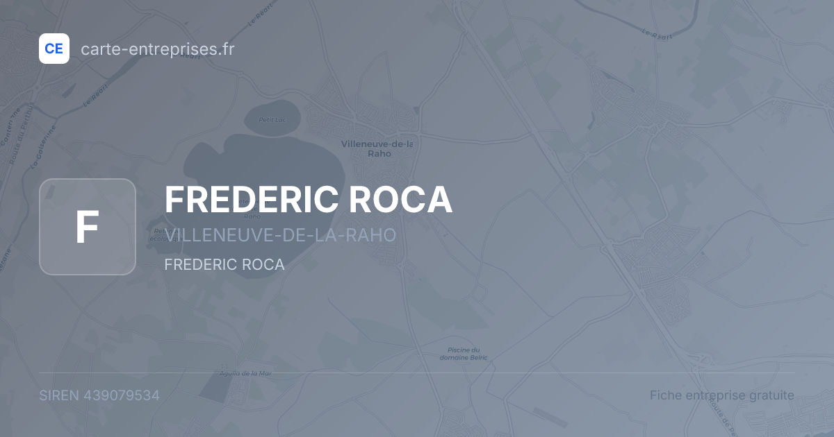 FREDERIC ROCA — 439079534 — fiche entreprise