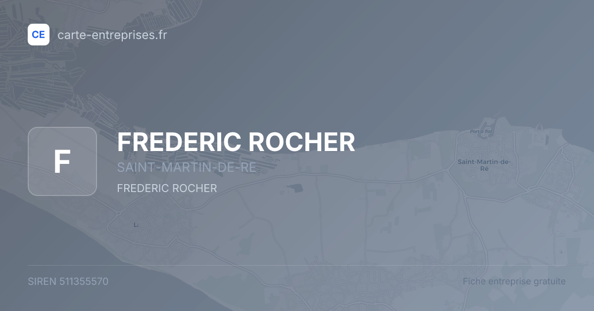 FREDERIC ROCHER — 511355570 — fiche entreprise