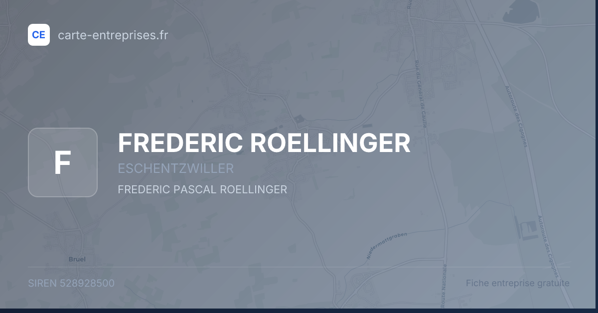 FREDERIC ROELLINGER — 528928500 — fiche entreprise