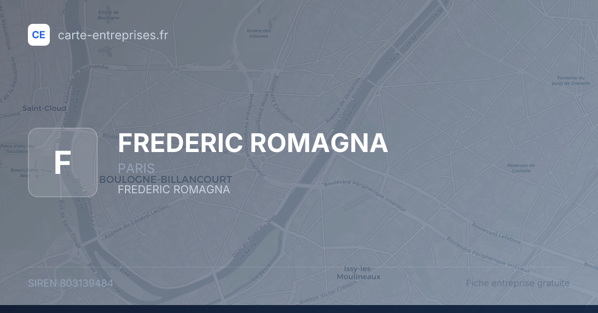 FREDERIC ROMAGNA — 803139484 — fiche entreprise