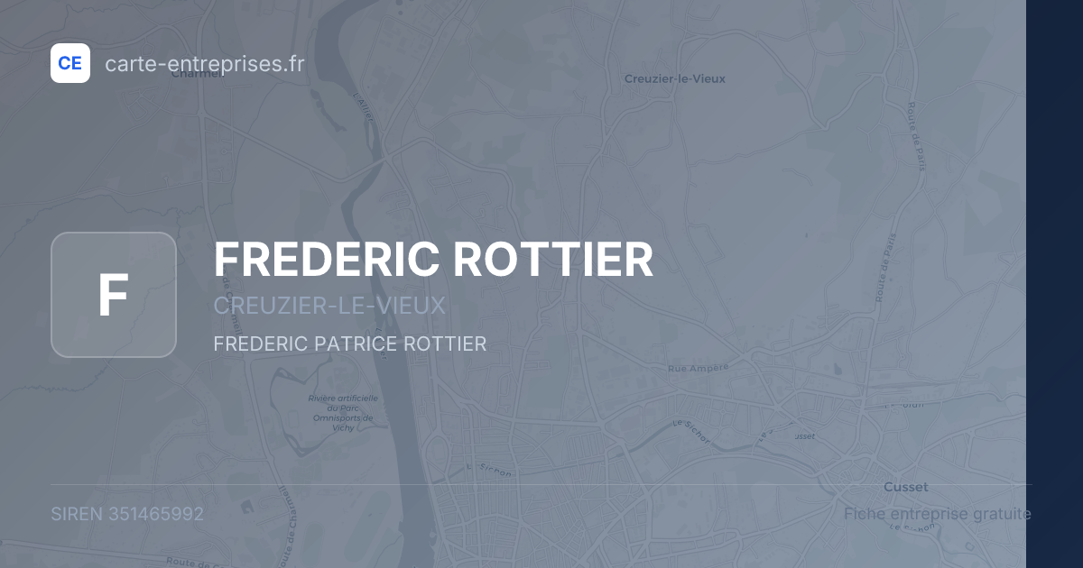FREDERIC ROTTIER — 351465992 — fiche entreprise