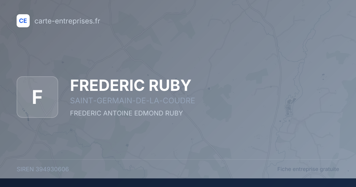 FREDERIC RUBY — 394930606 — fiche entreprise