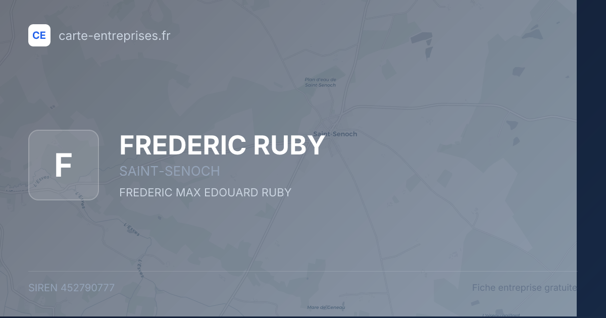 FREDERIC RUBY — 452790777 — fiche entreprise
