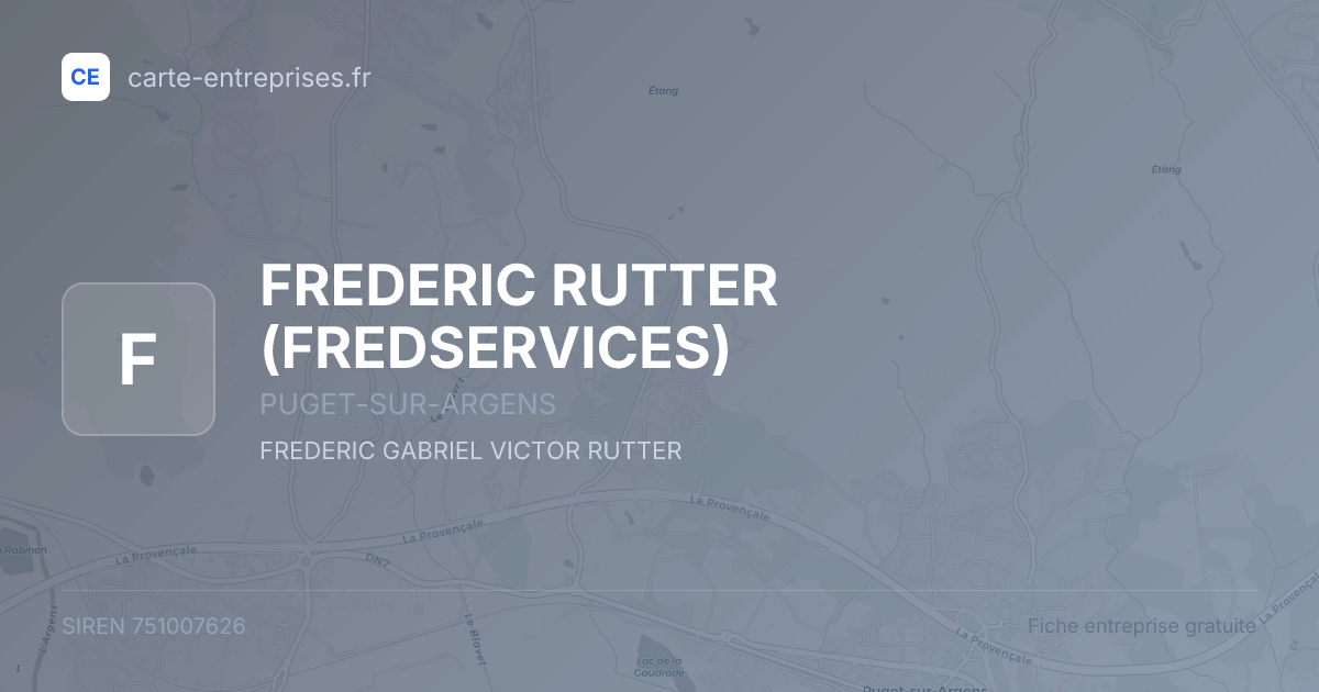 FREDERIC RUTTER (FREDSERVICES) — 751007626 — fiche entreprise