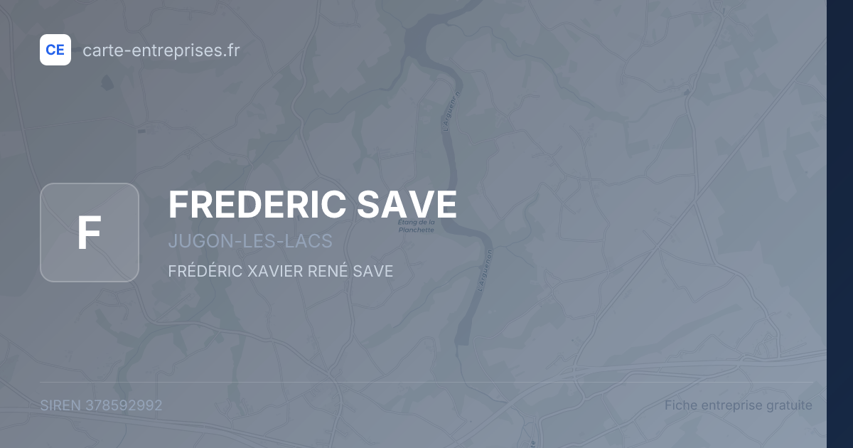FREDERIC SAVE — 378592992 — fiche entreprise