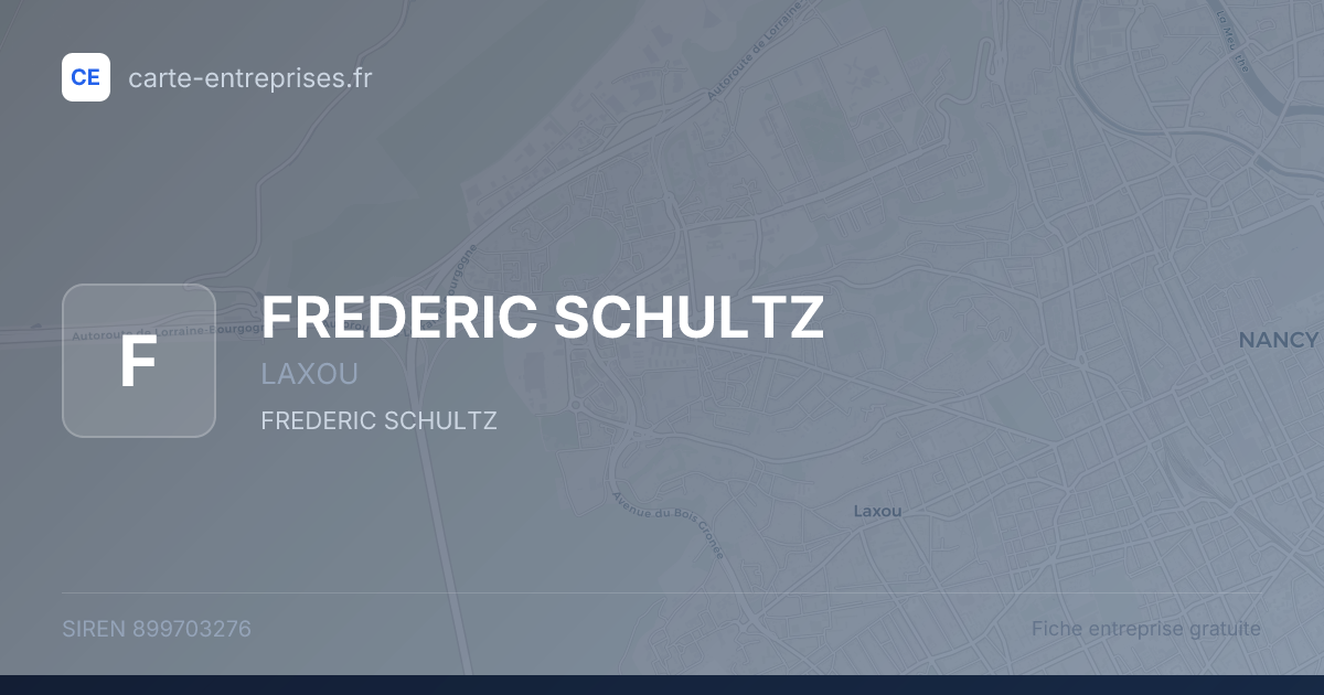 FREDERIC SCHULTZ — 899703276 — fiche entreprise