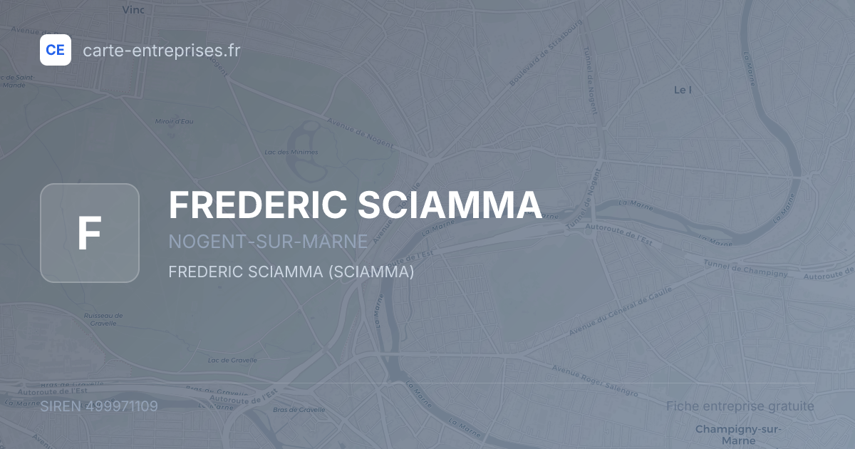 FREDERIC SCIAMMA — 499971109 — fiche entreprise