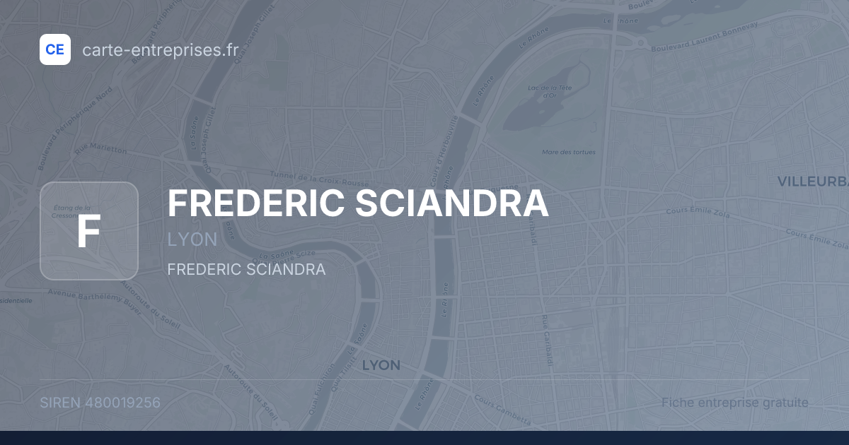 FREDERIC SCIANDRA — 480019256 — fiche entreprise