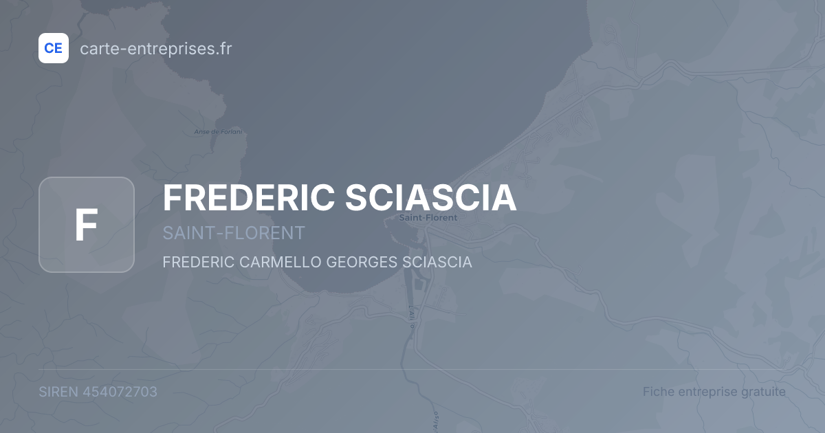 FREDERIC SCIASCIA — 454072703 — fiche entreprise