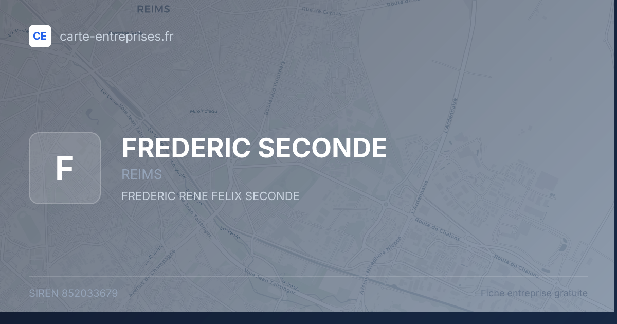 FREDERIC SECONDE — 852033679 — fiche entreprise