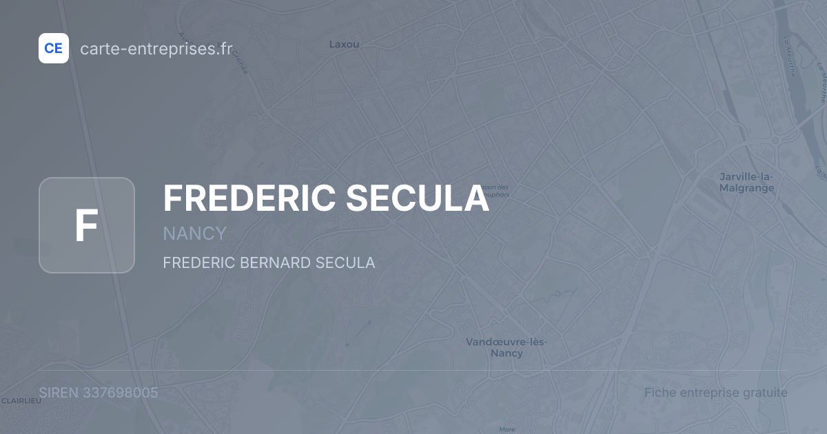 FREDERIC SECULA — 337698005 — fiche entreprise