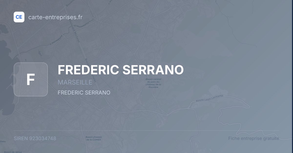 FREDERIC SERRANO — 923034748 — fiche entreprise