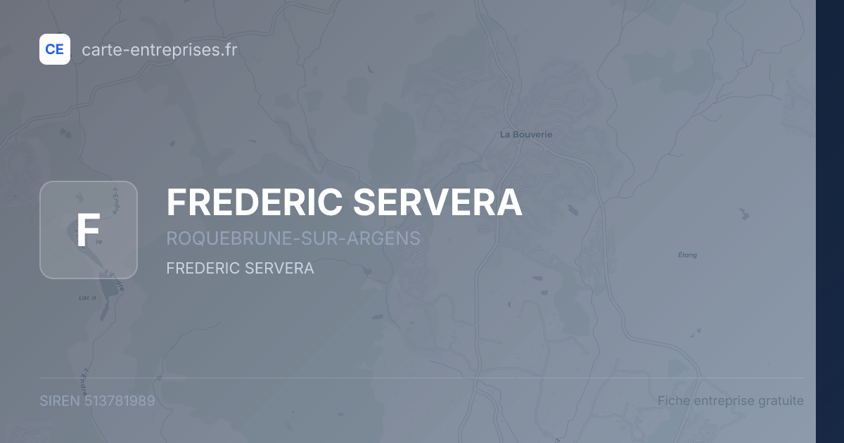 FREDERIC SERVERA — 513781989 — fiche entreprise