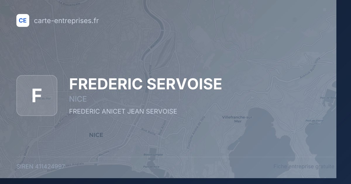 FREDERIC SERVOISE — 411424997 — fiche entreprise