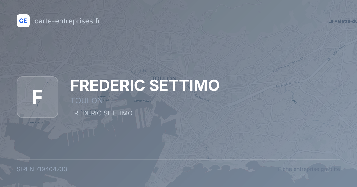 FREDERIC SETTIMO — 719404733 — fiche entreprise
