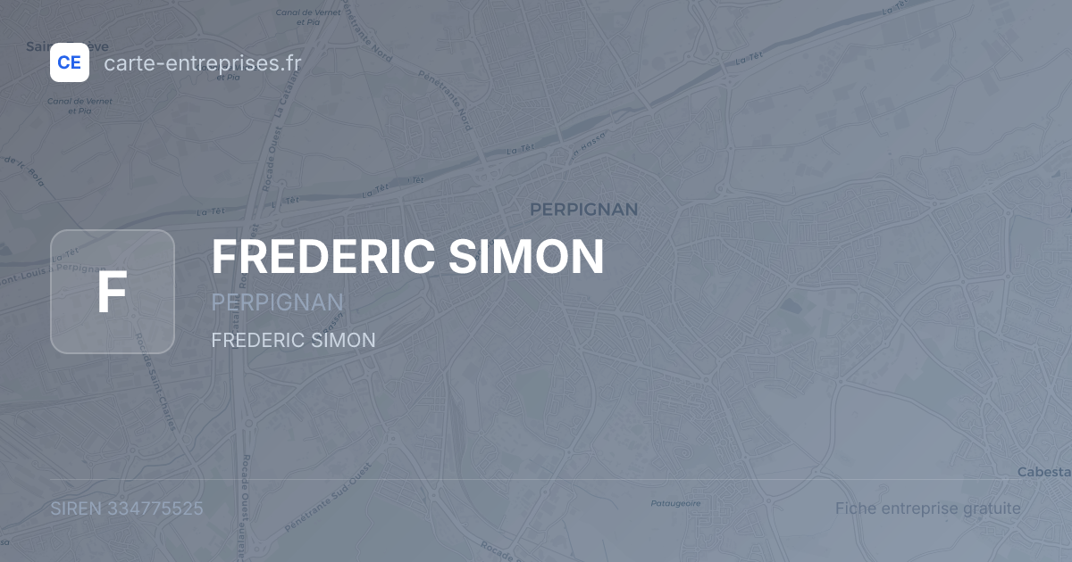 FREDERIC SIMON — 334775525 — fiche entreprise